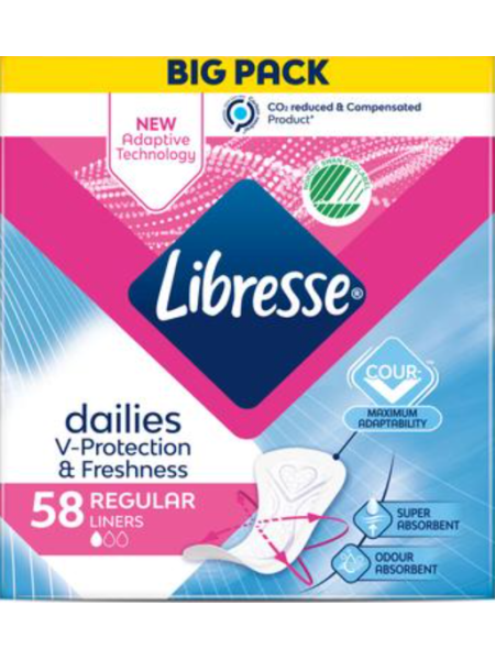 Прокладки тонкие Libresse Regular 58шт