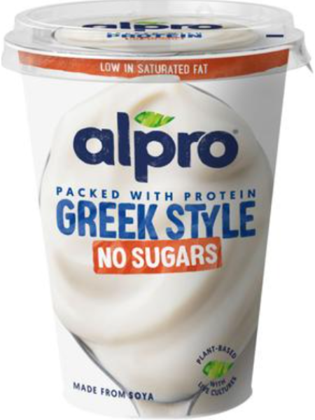 Соевый йогурт Alpro Greek Style No Sugars  без сахара без ароматизаторов 400 г