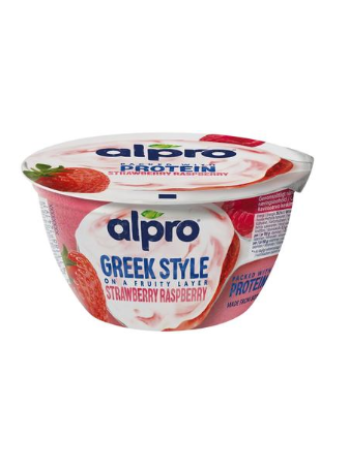 Соевый йогурт Alpro Greek Style Mansikka-Vadelma 150г малина клубника