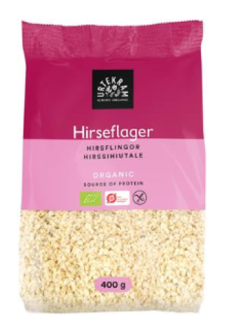 Органические безглютеновые пшенные хлопья URTEKRAM Luomu Gluteeniton Hirssihiutale 400г