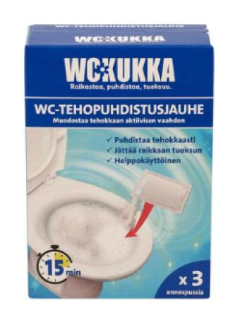 Чистящий порошок для туалета WC Kukka WC-Tehopuhdistusjauhe 3x100г