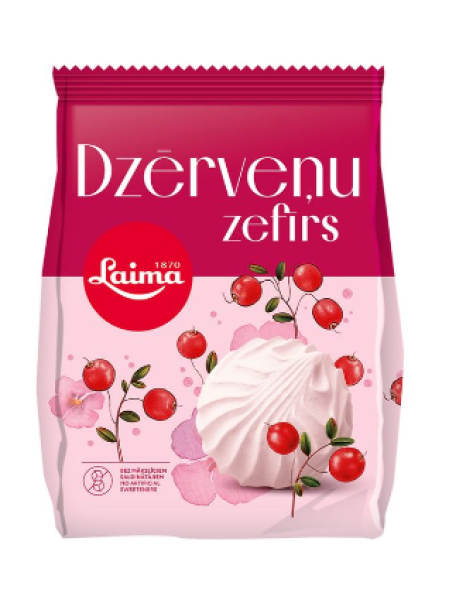 Белый зефир со вкусом клюквы LAIMA Jõhvikasefiir 200 г