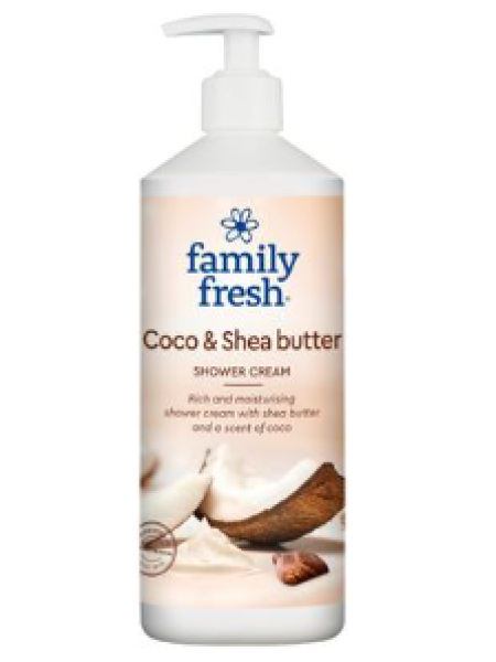 Увлажняющий гель для душа с масло ши и кокоса Family Fresh 750 мл