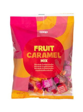 Ассорти фруктового ириса Coop hedelmätoffeesekoitus 250г