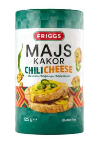 Кукурузные лепешки Friggs Gluteeniton Chilicheese Maissikakku 125г