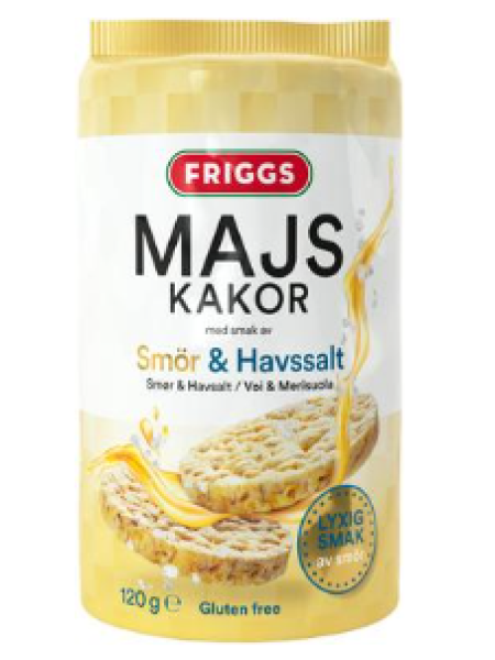 Кукурузные лепешки Friggs Gluteeniton Maissikakku Voi & Merisuola 120г
