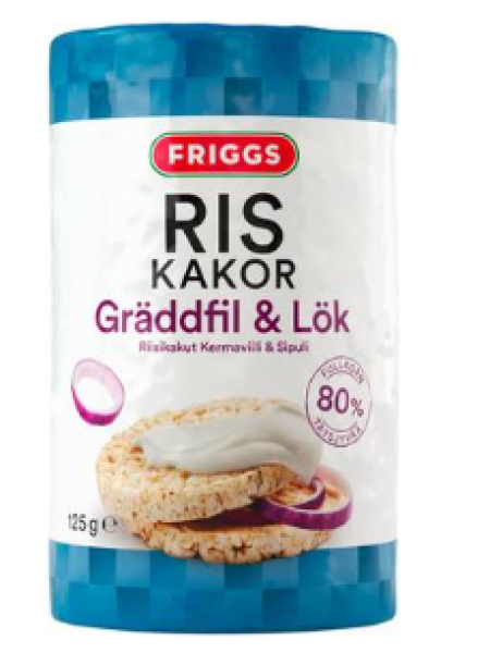 Рисовые хлебцы со сливками и луком Friggs Kermaviilin & Sipulin makuinen riisikakku 125г