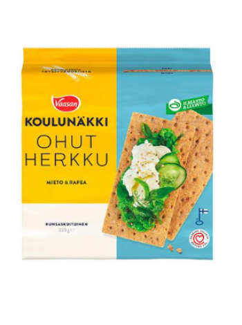 Хлебцы ржаные Vaasan Koulunäkki Ohut herkku Klassikko 225г