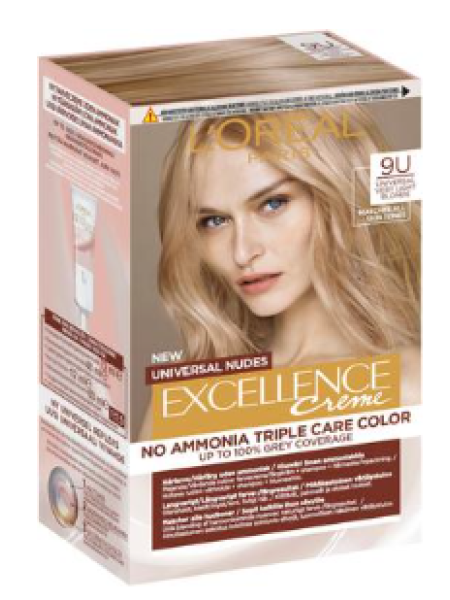 Универсальная стойкая краска для волос L'Oréal Paris Excellence Universal Nudes 9U  Very Light Blonde без аммиака