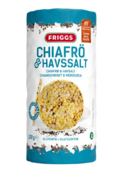 Безглютеновый кукурузный хлебцы с семенами чиа и морской солью Friggs Gluteeniton Maissikakku Chiansiemenet & merisuola 130 г