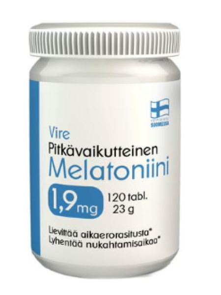 Мелатонин Vire Melatoniinivalmiste melatoniini  pitkävaikutteinen 1,9 mg 120шт