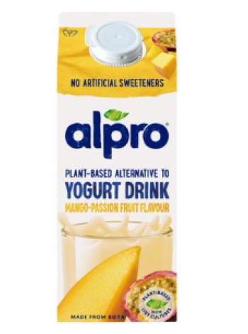 Питьевой ферментированный соевый йогурт Alpro mango and passion fruit 750 мл манго и маракуйя