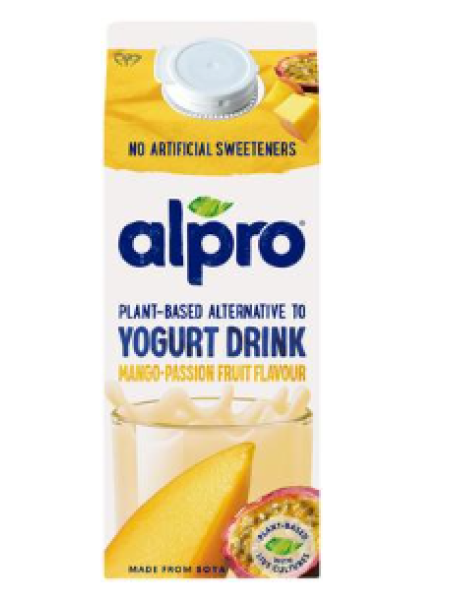 Питьевой ферментированный соевый йогурт Alpro mango and passion fruit 750 мл манго и маракуйя