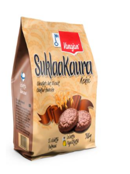 Печенье овсяное шоколадное Vanajan Suklaakaurakeksi 300 г