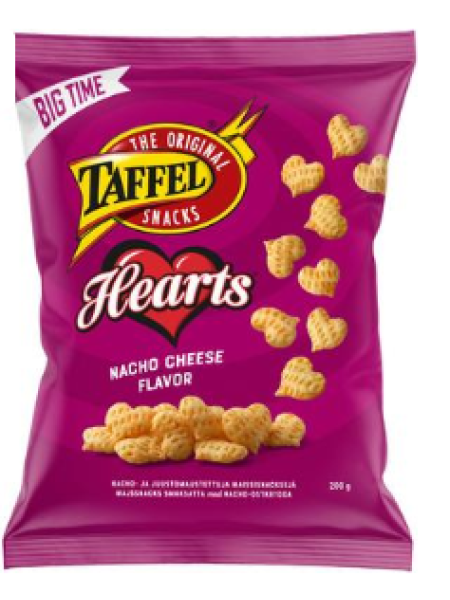 Кукурузные сердечки Taffel Hearts 200г с сыром начо