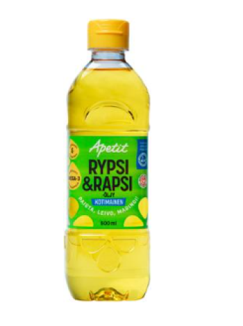 Рапсовое масло Apetit Kotimainen Rypsi&rapsiöljy 500мл