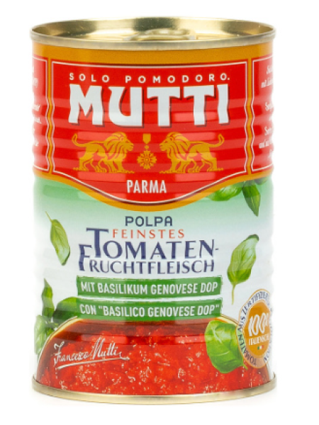 Томатное пюре Mutti Polpa с базиликом 400г в ж/б