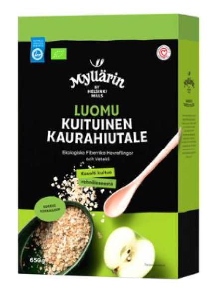Органический цельнозерновой овсяный хлопья Myllärin 650г