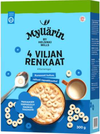 Сухой завтрак 4 злака Myllärin 4 Grain Rings 300 г