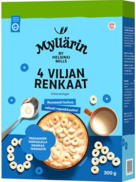 Сухой завтрак 4 злака Myllärin 4 Grain Rings 300 г