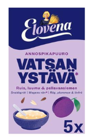 Цельнозерновые овсяные хлопья быстрого приготовления Elovena 175г чернослив