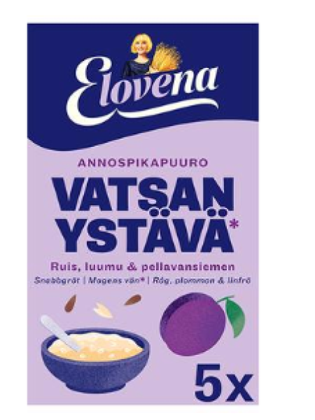 Цельнозерновые овсяные хлопья быстрого приготовления Elovena 175г чернослив