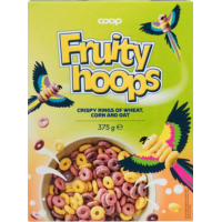 Сухой завтрак Coop Fruity Hoops 375 г хрустящие колечки