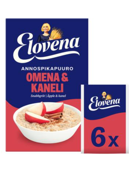 Каша быстрого приготовления Elovena Omena-Kaneli 210г 6х35г яблоко корица