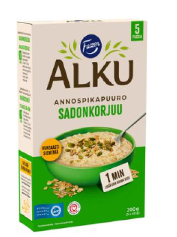 Каша быстрого приготовления Fazer Alku Annospikapuuro Sadonkorjuu 200г (5 x 40г)