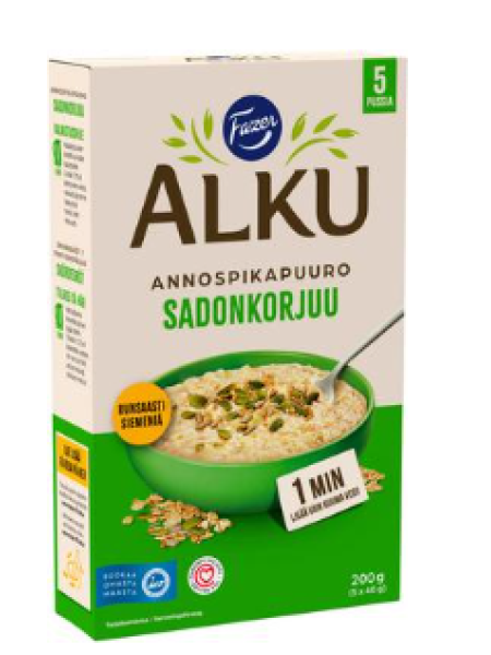 Каша быстрого приготовления Fazer Alku Annospikapuuro Sadonkorjuu 200г (5 x 40г)