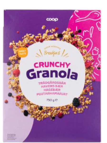 Мюсли гранола Coop crunchy granola 750г садовые ягоды