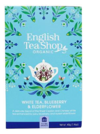 Органический белый чай English Tea Shop  20 шт черника и бузина 