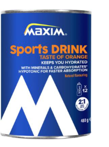 Спортивный напиток порошок Maxim Sports Drink Fresh Orange 480г со вкусом апельсина 