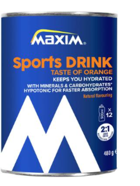 Спортивный напиток порошок Maxim Sports Drink Fresh Orange 480г со вкусом апельсина 