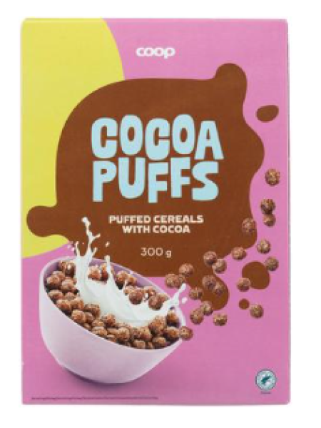 Подушечки шоколадные для завтрака Coop Cocoa Puffs 300 г