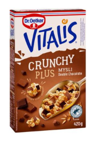 Мюсли Dr. Oetker Vitalis Crunchy Plus с двойным шоколадом 420 г
