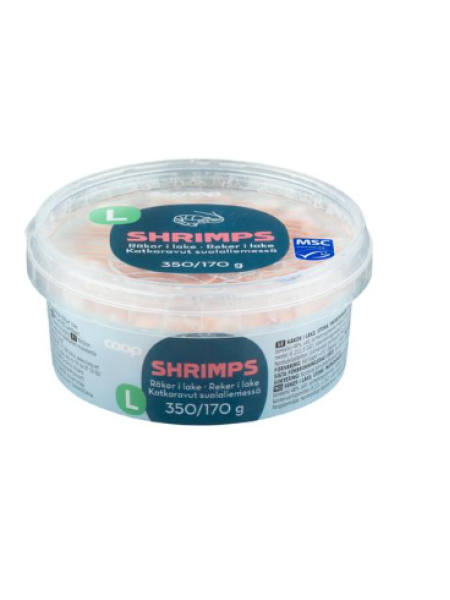 Крупные креветки в рассоле Coop Katkaravut 360 /170 г 