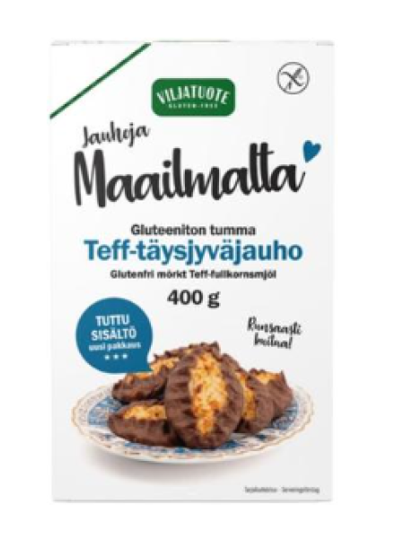 Безглютеновая цельнозерновая мука Virtasalmen Tef-täysjyväjauho 400г