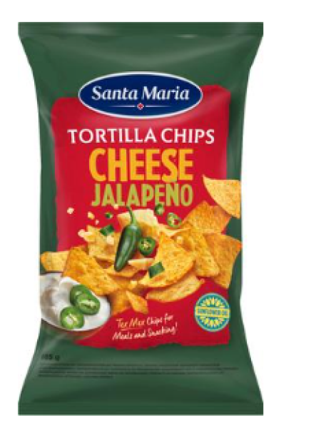 Хрустящие кукурузные чипсы со вкусом сыра и халапеньо Santa Maria Tortilla Chips Cheese & Jalapeño 185г