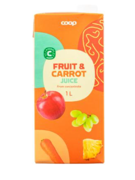 Фруктово-морковный сок Coop hedelmä-porkkana 1 л