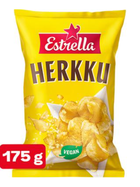 Классические картофельные чипсы Estrella Herkku sipsi 175г