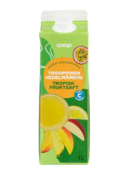 Сок из тропических фруктов с добавлением витамина С Coop trooppinen hedelmämehu 1л