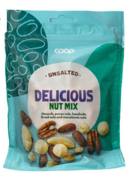 Смесь ореховая Coop Delicious несоленая 200г