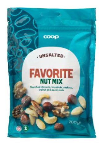 Смесь орехов Coop Favorite 200 г несоленая