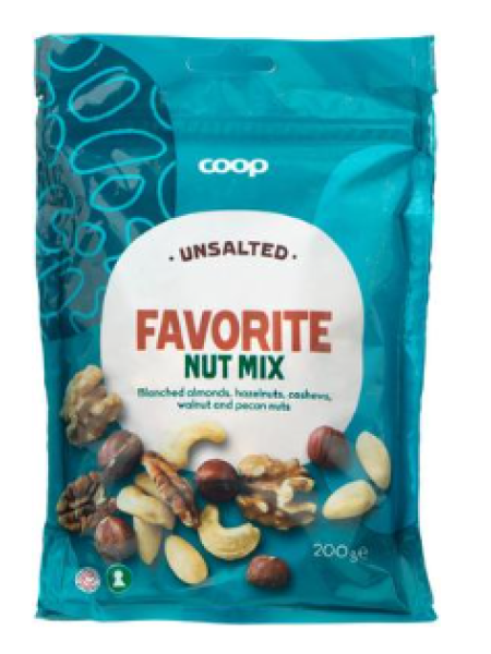 Смесь орехов Coop Favorite 200 г несоленая