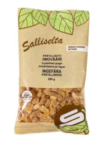 Кристаллизованный имбирь Salliselta Kristallisoitu inkivääri 250г НОВИНКА
