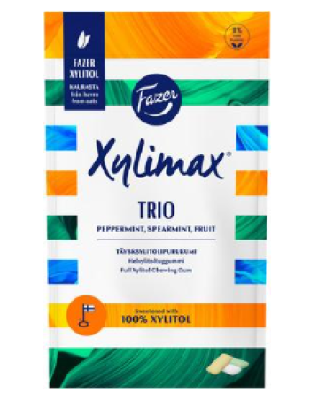 Жевательная резинка Fazer Xylimax Trio 130г мята фрукты