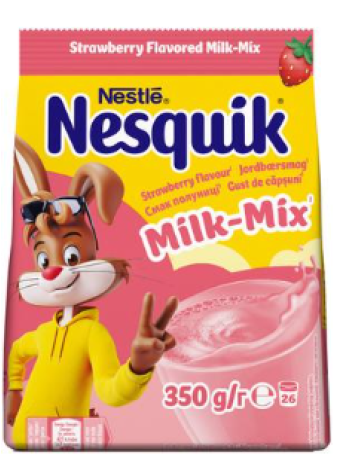 Какао напиток со вкусок клубники Nesquik Strawberry Milk-Mix 350г
