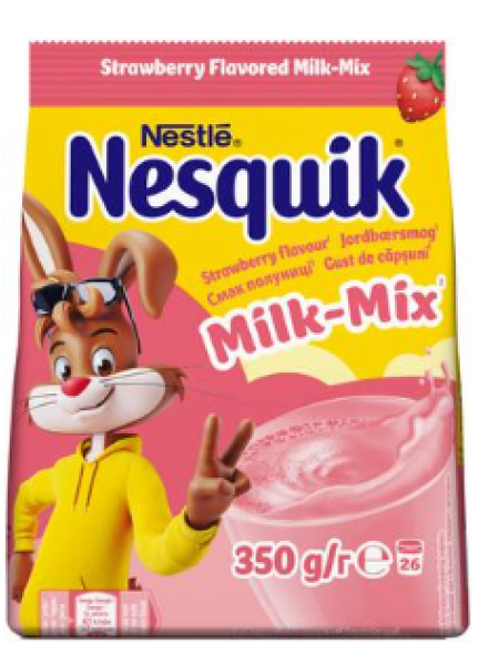 Какао напиток со вкусок клубники Nesquik Strawberry Milk-Mix 350г