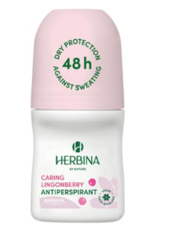 Антиперспирант шариковый Herbina antiperspirantti roll-on Caring Lingonberry 50 мл